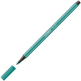 STABILO Fibre Tip Pen 68, Line Width: 1.0 mm, Turquoise Blue, Pack of 5