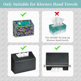 NiHome PU Leather Tissue Box Cover for Kleenex Hand Towels, Versatile for Countertops and Towel Racks, Leather Enhances Home Decor, Easy to Use with Exquisite Edging Craftsmanship (Black)