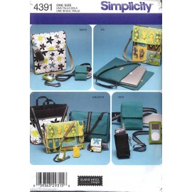 Simplicity 4391 Laptop Phone Organizer 8 Bag Sewing Patterns New uncut