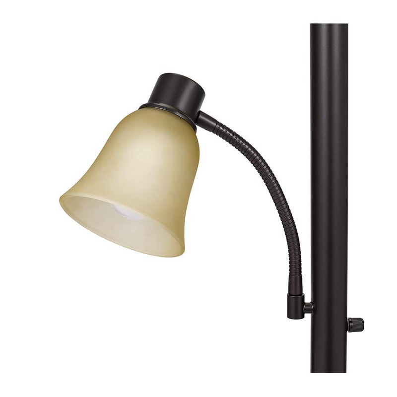 Catalina 18223-002 Transitional Metal Uplight Floor Lamp with Reading Light