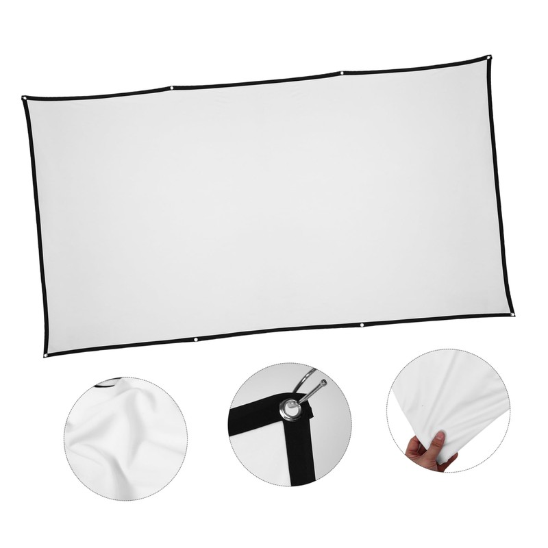 TEHAUX Portable White Projection Screen for Indoor Outdoor Use High