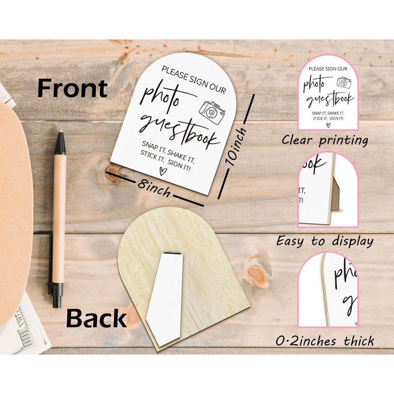 ANIANG Photo Guest Book Sign, Wedding Guest Book Desk Decor,