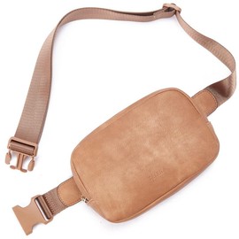 Telena Leather Belt Bag for Women Fashionable Fanny Packs Cross Body Bag Waist Pack beltbags - Color: Camel Brown