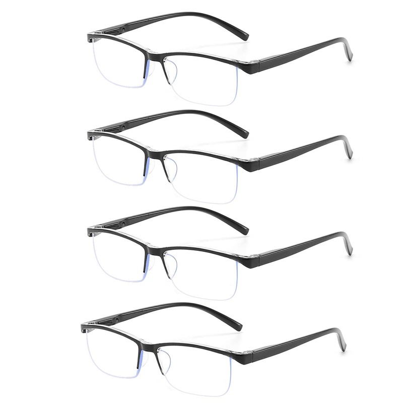 Outray 4-Pack Reading Glasses for Men Blue Light Blocking Half