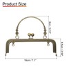 uxcell Metal Purse Frame, 18cm/7.1" Retro Square Kiss Lock Clasp