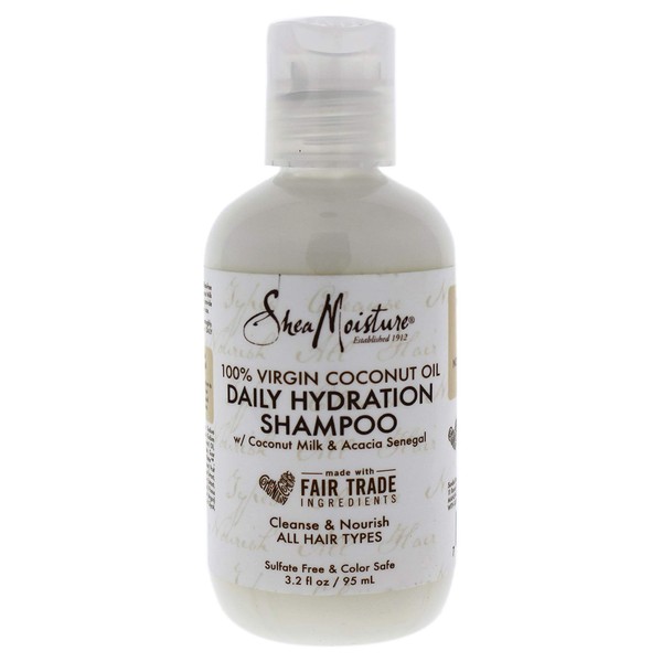 Shea Moisture 100 Percent Virgin Coconut Oil Daily Hydration Shampoo for Unisex, 3.2 Ounce