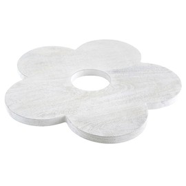 Santa Barbara Design Studio Mango Wood Charcuterie Boards Cheese Board Round Wine Holder Cutting Board, 17.5"L x 17" W x 0.75" D, Daisy Shape