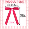 YALOJE 2pcs Large Bows Hair Clip, Long Tail Double Layer