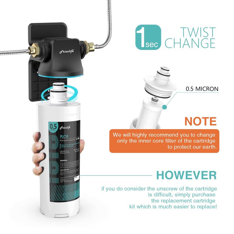 Frizzlife SW10-HF Replacement Housing Kit With PLC10 Filter Cartridge Inside