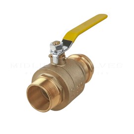 Midline Valve 542VLV001M Premium Adapter Ball Valve, with 1 in. Press x MIP Connections, Brass