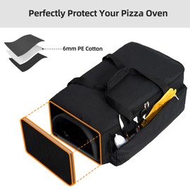 NOELIFE Bag for Ooni Koda 16, Portable Carrying Case with Pockets for Ooni Pizza Oven Accessories, Padded Carry Bag Made of Thickened Fabric, Heavy-Duty and Water Resistant (Oven Not Included)
