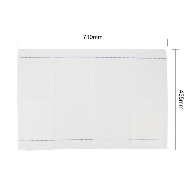 Vogue Stylish Waiting Cloth Tea Towel | White with Blue