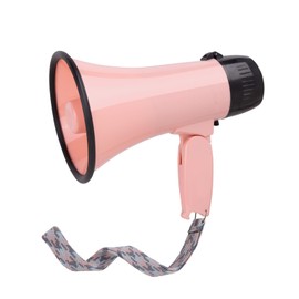 MyMealivos 20w Megaphone Speaker Portable Voice Changer Bullhorn with 6 Different Sound Effects & Built-in Siren and Record & Adjustable Volume Loud Speaker for Outdoor Sports, Party-Pink