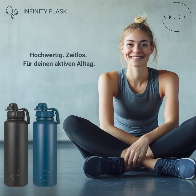 Abjoki Stainless Steel Drinking Bottle "Infinity" 710 ml - Onyx