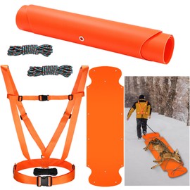 WinnerWhy Thickened Heavy Duty Deer Drag Sleds with 2 Rope, Dual Deer Drag Harness Strap, Hunting Equipment Accessories for Hauling Elk Turkeys Game Animals(Orange)