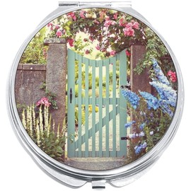 NewCharms Garden Gate Compact with Mirrors - Perfect Pocket and Purse Size Folding Mirror for Applying Make Up Anywhere