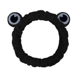 Jowmoy black Frog Eye Elastic Headband - Versatile for Spa, Skincare, Makeup, Face Wash, Fun Gift for Women (1 Pack)