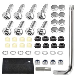 License Plate Bolts 【54pcs】Theft-Deterrence Screws Security Bolts Stainless Steel Screw Tool, License Plate Screw Accessory for All Vehicle Models