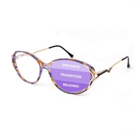 OKH Women's Reading Glasses - Progressive Multifocus Readers Blue Light Multi Focus Reading Glasses, Purple+ 3.0x