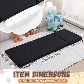 Nuanchu Cushion for Climbing Arch, Black Memory Foam Rocker Bed Pillow for Toddler Kids Climbing Toys Floor Pillow for Indoor Nursery Playroom (Not Included Climbing Arch)