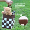 Felt Bicycle Basket Felt Cloth Foldable Detachable Brown and White