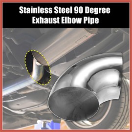 ACROPIX 2 Pcs OD 5 Inch 90 Degree Mandrel Bend Elbow SS304 Stainless Steel Bend Tube Exhaust Elbow Pipe for Car Modified Exhaust System 5" Piping Silver Tone Car Parts