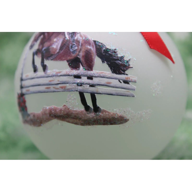 H050 Hand-made Christmas Ornament HORSE- Bay show hunter jumper