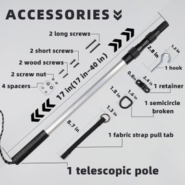 Attic Pull Down Hook-Ladder Pull Down System Kit Includes 1 Attic Extension Rod up to 40 Inches and Storage Hook Handle Parts Tool