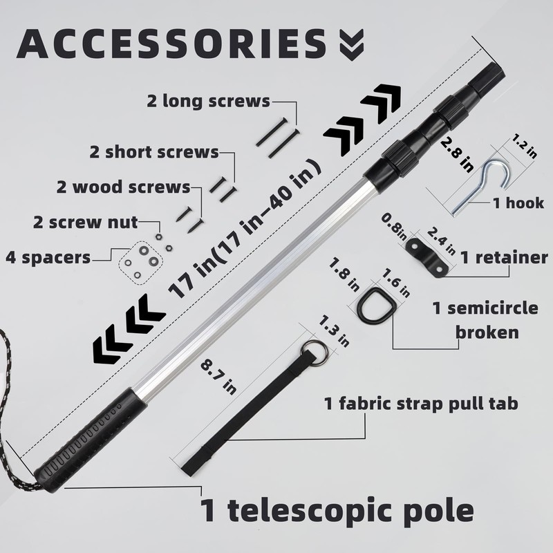 Attic Pull Down Hook-Ladder Pull Down System Kit Includes 1