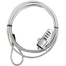 Digio2 セキュリティロック シルバー 4桁ダイヤル式タイプ (ワイヤー長2m、ワイヤーの太さφ4mm) SL-055
