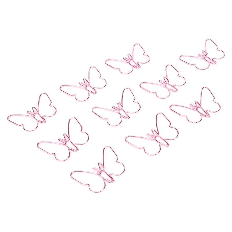 100 Pcs Shaped Paper Clips Pink Butterflies Shape Metal Cute