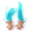 Funny Ugly Doll Dangle Earrings Colorful Hair Exaggerated Cool Cartoons