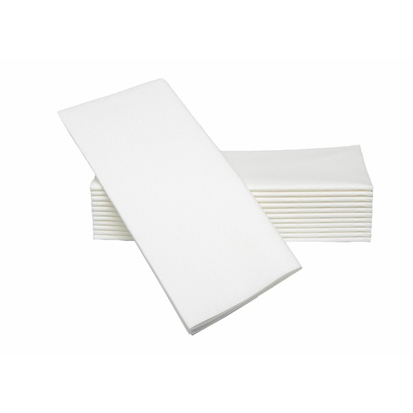 Simulinen Dinner Napkins -White - Decorative Cloth Like & Disposable Large Napkins - Soft, Absorbent & Durable (19"x17" - Box of 60)