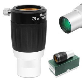 Astromania Barlow Lens 3X 1.25 Inch - 4-Elements Multi-Coated Metal TeleXtender for Telescope - Premium Apochromatic Design Telescope Accessories for Astronomical Photography
