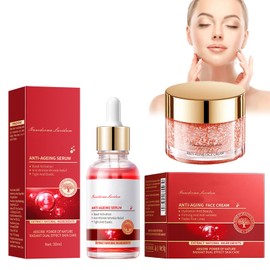Hppsctink Dragon Blood Cream, 30 ml Dragon Blood Anti-Wrinkle Serum and 50 g Moisturising Cream with Dragon Blood, Anti-Wrinkle Skin Care, Reduces Pigmentation and Wrinkles, Serum