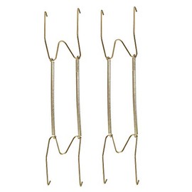 sourcing map Plate Hanger, 14-inch W Type Zinc Plated Invisible Wall Decorative Hooks, 2 Pcs
