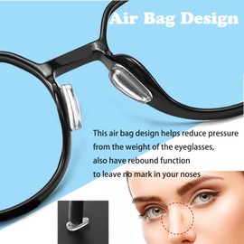 Eyeglass Nose Pads, Adhesive Anti Slip Eyeglasses Nose Grips with Airbag,3.2mm Thickness for Eyeglasses Reading Glasses,5 Pairs,Transparent