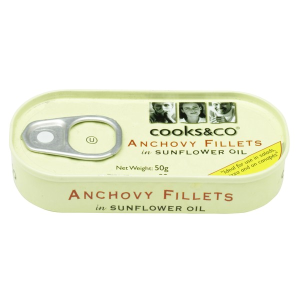 Cooks and Co Anchovy Filets in Sonnenblumenöl, 50 g, 10