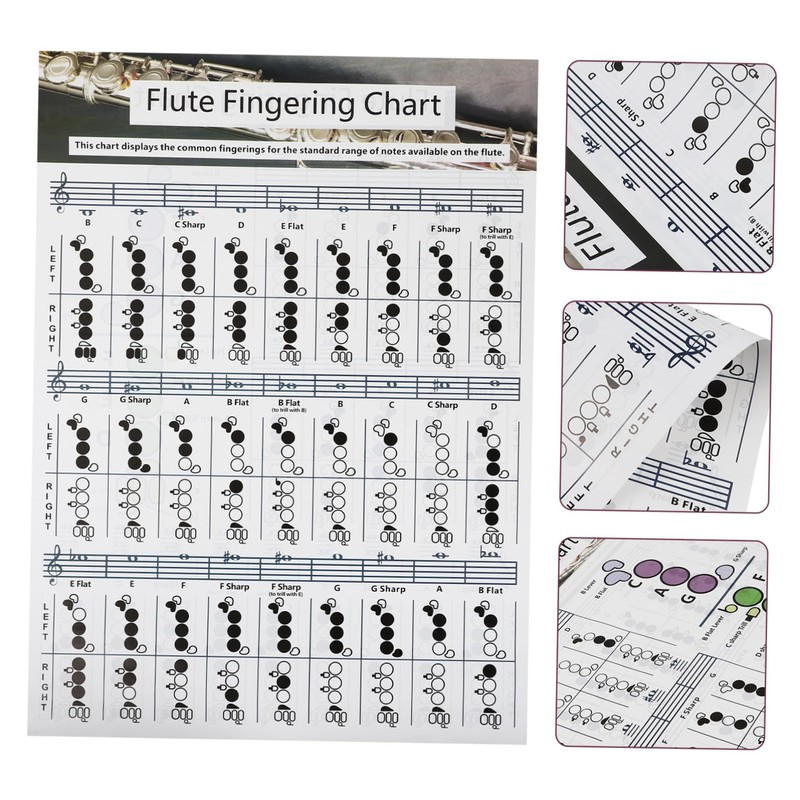 Kisangel Flute Chord Practice Chart Essential Learning Guide for Flute