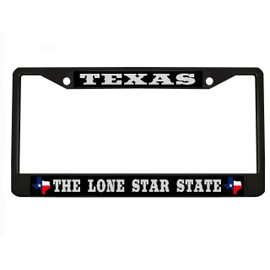 Texas The Lone Star State Design Heavy Duty Metal Car License Plate Frame Auto Tag Holder