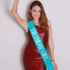 KETAOO Birthday Girl Sash, Silver Foil Teal Blue Birthday Sash