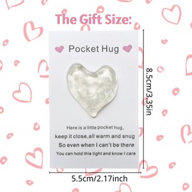 YOJO Pocket Hug Heart with Greeting Cards,Long Distance Relationship Gifts,Gifts for Boyfriend Girlfriend,I Love You Gift for Him Her (White)