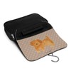 Mr. & Mrs. Panda Fluffy Dog Toiletry Bag, brown, Hand