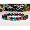 RAYON Multi-Color Tiger Eye Bracelet Men Stretc 10mm 7 7.5