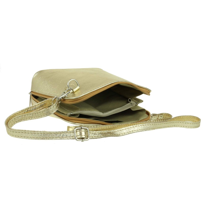 Girly HandBags Metallic Genuine Leather Cross Body Shoulder Bag --
