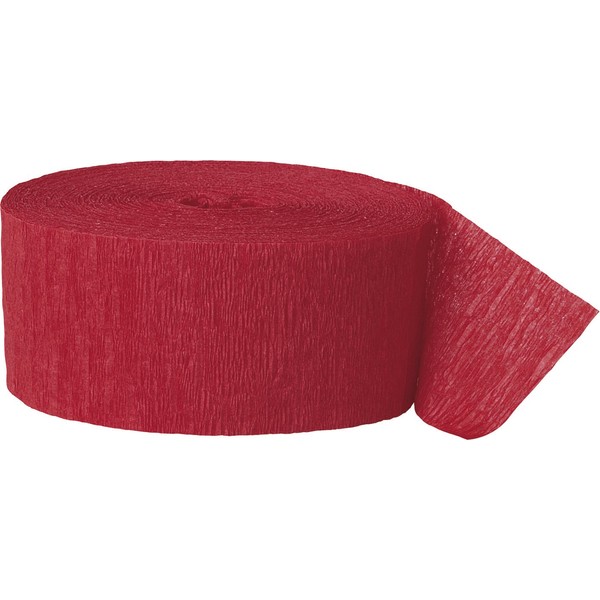 Unique Premium Ruby Red Crepe Paper Streamer - 81 ft