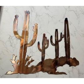 Arizona Cactus Metal Wall Art - Copper Plated - 16" x 16" or 30" x 30" (30" x 30")