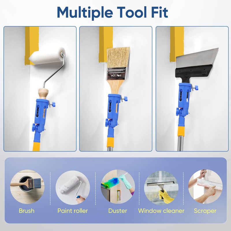 Extendable Paint Brushes Holder with 160° Adjustable Angle & 1m