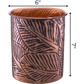 Monarch Abode Soporte para utensilios de cocina, organizador floral en relieve, organización de cocina para utensilios, vajilla para utensilios de cocina, acabado de cobre antiguo, grande (49677)