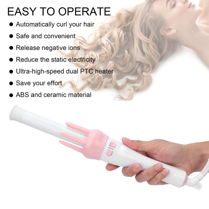 Professional Ceramic Curling Iron Automatic 360° Rotating Hair Curler Electric